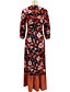 cheap Maxi Dresses-Women&#039;s Maxi long Dress Swing Dress Rainbow Long Sleeve Split Ruffle Print Floral V Neck Fall Spring Elegant Vacation Vintage 2022 S M L XL