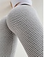 baratos Graphic Chic-Mulheres Esportes Ioga Básico Legging Franzido Cor Sólida Cintura Média Verde Branco Preto S M L / Magro