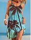 abordables Vestidos casuales-Mujer Arco iris Foco Multicolor Estampado Correa de espagueti Mini vestido Tropical Diario Vacaciones Sin Mangas Verano Primavera