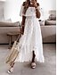 cheap Maxi Dresses-Women&#039;s Casual Lace Maxi White Dress