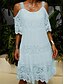 cheap Casual Dresses-Women&#039;s Casual Short Sleeve Lace Summer Midi Dress