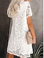 cheap Casual Dresses-Elegant Mini Lace Dress for Women Loose Fit