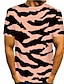 preiswerte Herren T-Shirts &amp; Tank Tops-Herren Hemd T Shirt Tee Grafik-Drucke Zebra Rundhalsausschnitt Schwarz / Weiß Rosa Blau 3D-Druck Täglich Festtage Kurzarm Bedruckt Bekleidung Designer Brautkleider schlicht Groß und hoch