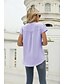 baratos T-shirts-Mulheres Blusa Jacquard Diário Cor Sólida / Simples Concha Decote V Verão Azul Claro Preto Branco Rosa Rosa Escuro
