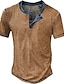 abordables Short Sleeve-Homme Chemise Henley gaufrée Tee Henley Ecossais à Carreaux Extérieur Casual Bouton Manche Courte Vêtement Tenue Mode Design Confortable