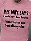 cheap Men&#039;s Tees &amp; Tank Tops-My Wife Says Only Have Two Faults Don &#039;T Listen And Something Else Funny Mens 3D Shirt For Birthday | Grey Summer Cotton | Graphic Letter 5 Things You Should Know About Wine Blue Green Black Tee