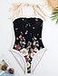 preiswerte Einteiler-Damen Badeanzug Ein Stück 2 Stück Normal Bademode Print Blumen Strandbekleidung Sommer Badeanzüge