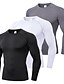 baratos Roupas Para Corrida &amp; Jogging-Homens Camisetas Compressão Camiseta de Corrida Manga Longa Camada de base Atlético Verão Elastano Respirável Pavio Humido Macio Ginástica Treino de Ginástica Corrida Roupa de esporte Roupas