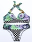cheap Bikini-Women&#039;s Push Up Green Graphic Bikini Swimwear