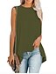cheap Tank Tops-Women&#039;s Tank Top T shirt Tee Vest Tunic Wine ArmyGreen Classic Style Casual Daily Round Neck Basic Long S / Summer