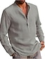 cheap Long Sleeves-Men&#039;s Long Sleeve Solid Color Hawaiian Shirt