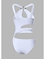 baratos Peça única-Roupa de banho feminina uma peça monokini normal corte floral impressão branco bodysuit fatos de banho esportes beach wear verão