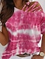 cheap T-Shirts-Women&#039;s T shirt Tee Black Yellow Pink Print Leopard Heart Holiday Weekend Short Sleeve One Shoulder Basic Regular Floral Painting S