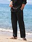 abordables Pants-Hombre Pantalones de lino Pantalones Pantalones de verano Pantalones de playa Correa Cintura elástica Plano Comodidad Transpirable Exterior Diario Noche Moda Ropa de calle Negro Blanco