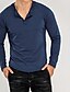 abordables Long Sleeve-Homme T shirt Tee Chemise Henley Shirt Tee Chemise à manches longues Henley Plein Normal manche longue Vêtement Tenue Classique Muscle Grand et grand