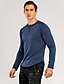 economico Long Sleeve-Per uomo maglietta Camicia Henley Magliette Maglia a maniche lunghe Henley Liscio Normale Manica lunga Abbigliamento Classico Muscolo Grande e alto