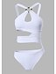 baratos Peça única-Roupa de banho feminina uma peça monokini normal corte floral impressão branco bodysuit fatos de banho esportes beach wear verão