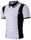 cheap Polos-Men&#039;s Golf Shirt Tennis Shirt Color Block Collar Shirt Collar Daily Weekend Short Sleeve Patchwork Slim Tops Cotton Active White Black / Summer