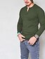 baratos Long Sleeve-Homens Camiseta Camisa Henley Camisetas Camisa de manga longa Henley Tecido Normal Manga Longa Roupa Clássico Músculo Grande e Alto