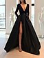 cheap Party Dresses-Women&#039;s Party Dress Velvet Dress Red Long Dress Maxi Dress Wine Long Sleeve Pure Color Ruched Pleated Split Winter Fall V Neck Party Hot Elegant Fall Dress Winter Dress