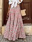 abordables Skirts-Mujer Columpio Falda larga Bohemia Maxi Faldas Estampado Floral Calle Vacaciones Primavera verano Poliéster Moda estilo costero de la abuela Boho Rosa Rosa