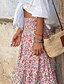 abordables Skirts-Mujer Columpio Falda larga Bohemia Maxi Faldas Estampado Floral Calle Vacaciones Primavera verano Poliéster Moda estilo costero de la abuela Boho Rosa Rosa