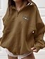 cheap Hoodies &amp; Sweatshirts-Casual Women&#039;s Cotton Quarter Zip Hoodie