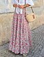 cheap Skirts-Boho Street Women&#039;s Pink Maxi Swing Skirt