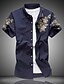 cheap Men&#039;s Shirts-Men&#039;s Shirt Floral Collar Daily Beach Short Sleeve Tops Cotton Polyester Casual Fashion Breathable Comfortable White Black Wine / Hand wash / Wet and Dry Cleaning