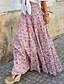 cheap Skirts-Boho Street Women&#039;s Pink Maxi Swing Skirt
