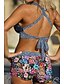 billige Bikini-Dame Badetøy Bikini Normal Badedrakt 2 deler Printer Blomstret Leopard Strand Klær Dytt opp Badedrakter