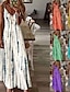 abordables Super Sale-Mujer Vestido de una línea Vestido lencero Estampado Correa de espagueti Vestido largo maxi Diario Sin Mangas Verano Primavera