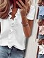 preiswerte Super Sale-Damen Bluse T Shirt Grundlegend Salatbeilage Täglich Glatt T-Shirt Ärmel V Ausschnitt Sommer Regulär Leichtes Khaki. Weiß Rosa Blau Orange