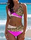 billige Bikini-Dame Badetøj Bikini Normal badedragt Grime 2 stk Printer Leopard Ferie Push-up bukser Badedragter