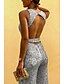 baratos Jumpsuits-Women&#039;s Sparkly Party Wedding Holiday Crew Neck Jumpsuit