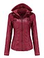 cheap Women&#039;s Coats &amp; Jackets-Faux Leather Hoodie Jacket for Women