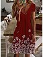 cheap Casual Dresses-Women&#039;s Mini Dress Casual Dress Floral Dress Black White Pink Floral Short Sleeve Summer Spring Print Basic V Neck Vacation Summer Dress 2023 S M L XL XXL 3XL