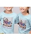 abordables vêtements personnalisés pour enfants-T-shirt Tee-shirts Garçon Enfants Manches Courtes Mosaïque Géométrique 3D Imprimé Bleu Enfants Hauts Eté Actif Chic de Rue Nouvel an