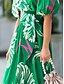 cheap Maxi Dresses-Floral Leaf Print Maxi Swing Dress for Women