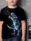 billige skræddersyet børnetøj-Børn Drenge T-shirt Kortærmet Løve 3D Dyr Trykt mønster Gul Børn Toppe Sommer Aktiv Gade