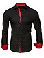 cheap Men&#039;s Shirts-Men&#039;s Dress Shirt Button Up Shirt Collared Shirt Black White Red Long Sleeve Plain Collar Summer Spring Wedding Valentine&#039;s Day Clothing Apparel Patchwork