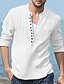 abordables Casual Shirts-Camisa de Hombre Verano Manga Larga Liso   Negra  Blanca  Rosa  Azul Marino  SEO Francés