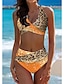 billige Bikini-Dame Badetøj Bikini Normal badedragt Grime 2 stk Printer Leopard Ferie Push-up bukser Badedragter
