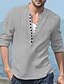abordables Casual Shirts-Camisa de Hombre Verano Manga Larga Liso   Negra  Blanca  Rosa  Azul Marino  SEO Francés