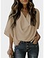 cheap Super Sale-Women&#039;s Basic Casual V Neck Long Sleeve Blouse