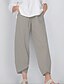 cheap Bottoms-Women&#039;s Linen Pants Plus Size Faux Linen Solid Colored Maillard Black Dusty Blue Chino Mid Waist Ankle-Length Office Summer Spring &amp;  Fall