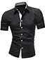 cheap Men&#039;s Shirts-Men&#039;s Shirt Solid Color Collar Street Daily Short Sleeve Tops Casual Breathable Comfortable Navy Black Red White / Machine wash / Wash separately / Washable / Holiday / Work
