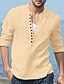 preiswerte Casual Shirts-Männer Hemd Knopfleiste Sommer Freizeit Strand  Schwarz Weiß Pink Marineblau Blau Langarm Einfach Kragen Täglich Urlaub Falten Kleidung Mode Designer Casual