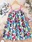 cheap Toddler Girls&#039; Dresses-Kids Girls&#039; Floral Patchwork Rainbow Swing Dress