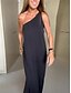 cheap Maxi Dresses-Elegant One Shoulder Women&#039;s Shift Maxi Dress
